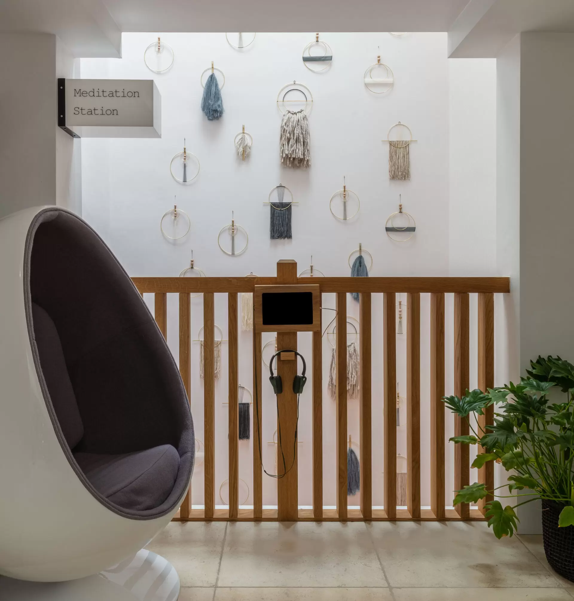 meditation station at Inhabit Hotel